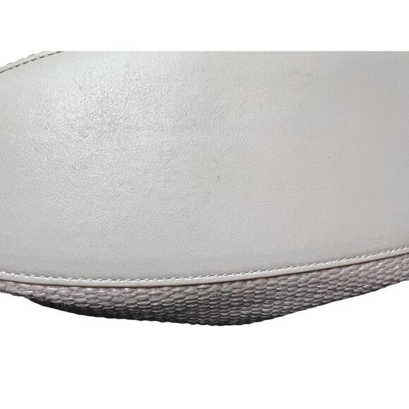 Cult Gaia Bara Shoulder Bag Cream Raffia Ruched Gold Chain Purse - Picture 14 of 16